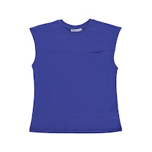 Civil Boys Basic Sıfır Kol 10-13 Yaş Tişört - Mavi Saks Mavisi