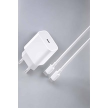 Cosmotex İos Uyumlu Type-c Girişli Hızlı Şarj 15/15 Pro Max Adaptör Ve Kablosu Lightning