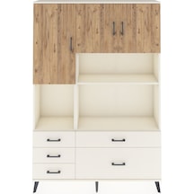 Arges Dolap 8 Raflı 5 Çekmeceli 3 Kapaklı 132x30x195 Aytaşı-çam/aytaşı Atlas Çam/aytası