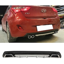 Hyundai İ30 Gri Difüzör Çiftli Kare Egzoz Görünümlü D Tip Difizör 2007 - 2021