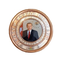 Bakır Tablo Recep Tayyip Erdoğan Bakır Duvar Tablosu 30 Cm Ebatlı