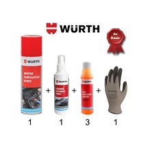 Würth Motor Temizleme - yağmur Kaydırıcı - cam Sabunu - eldiven