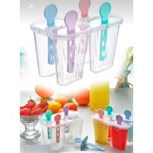 4'lü Pratik Dondurma Ve Meybuz Kalıbı Çocuk Dondurma Kalıbı Buz Kalıbı Plastik Diğer