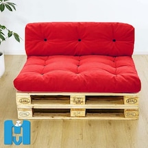 İç Mekan Yıkanabilir Balkon Teras Yer Minderi Takımı Ebat 80x60 Cm Kırmızı Çok Renkli