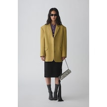 Suud Collection Sarı Gina Kaşe Blazer Ceket
