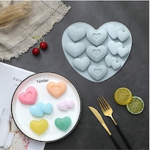 Silikon Mini Kalp Desenli Çikolata Jelibon Mum Sabun Kek Kalıbı Goldcakes