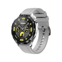 Samsung Galaxy Watch 46mm / Watch 3 45mm / Gear S3 İle Uyumlu 22mm Silikon Spor Kordon, Gri