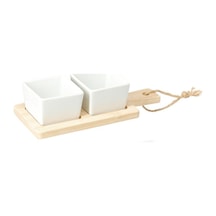 Excellent Houseware Porselen Kaseli Set - 5 Adet Tarı beyaz