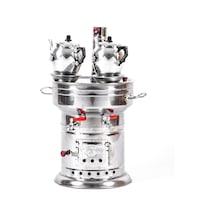 12 Litre Semaver 2 Adet Alüminyum Demlik Çift Çeşme İçt