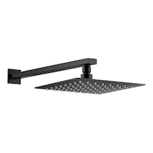 Fause Ankastre Duş Başlığı Borulu Kare Slim Metal 30 X 30 Cm Siyah