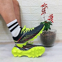 M.p 1359 Siyah-sarı Termal Likralı Krampon Futbol Ayakkabı 001