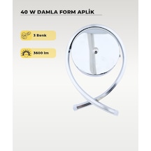40w Led Damla Aplik 3 Renk Işık Sarı/beyaz/gün Işığı Krom Duvar Aydınlatması