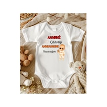 Lupi Anneanneme Kaçacağım Yazılı Bebek Zıbın ekru