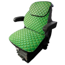 Yeni Tip - John Deere Kabinli Traktör Koltuk Kılıfı-3 Parça- Yeşi