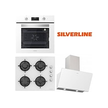 Silverline BO6502W02 - CS5349W01 - 3457 Soho Beyaz Cam Ankastre Set