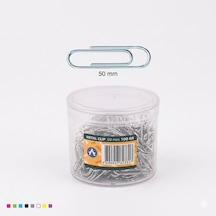 50 Mm Metal Ataç 100 Gram Şeffaf Silindir Kutu 1 Adet