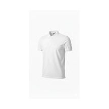 Erkek Pike Kumaş Düğmeli Yaka Regular Fit Günlük Kısa Kol Tişört T-shirt - Beyaz Beyaz