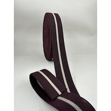 4 Cm Jakar Lastik-çizgili-bordo-5 Metre