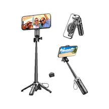 Juo Jst30 Magsafe Manyetik Kumandalı Tripod Monopod Selfie Çubuğu Android Apple iPhone Uyumlu Siyah