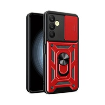 Samsung Uyumlu Galaxy S24 Fe Pars Lens Yüzüklü Silikon - Kırmızı 0.2M-Çok Renkli