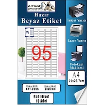A4 Hazır Etiket 30x12 Mm 10 Sayfa 1 Paket 95 Li Kendinden Yapışkanlı Fotokopi Lazer İnkjet Kağıdı Yazıcılar İçin Uyumlu