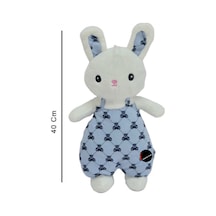 Sevimli Tulumlu Tavşan Peluş Oyuncak 40 Cm Hediyelik Uyku Arkadaşı Mavi