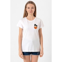 Dragon Ball Z Anime Son Goku Pocket Beyaz Kadın Bisikletyaka Tshirt 001