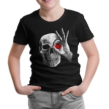 Skull With Red Eye Siyah Çocuk Tshirt 001