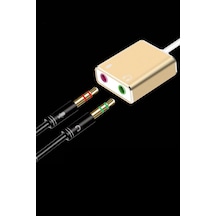 Usb Harici Ses Kartı 3.5mm Mikrofon Ve Kulaklık Girişli Dönüştürücü Adaptör Laptop Bilgisayar Uyumlu