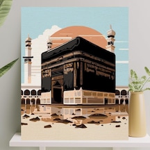 Palmiye Hobi Sanat Sayılarla Boyama Tuval Seti Fırça Boya Dahil Çıtalı 40x50 Cm - Kabe