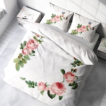 Monohome Pinkivy 3D Pamuk Saten Çift Kişilik Nevresim Takımı Çok Renkli