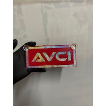 Kırmızı Renk Üzeri Hologram Renk Avcı Yazılı Vantuzlu Cam Süsü