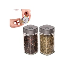Ayarlanabilir Tuzluk Cam Baharatlık Seti, 2 Adet,tuz,pul Biber, Kara Biber, Nane İçin İdeal, Mu Diğer