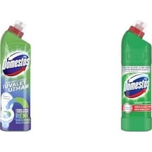 Domestos Tuvalet Temizleyici Renk Değiştiren Tuvalet Uzmanı Kireç Çözücü 750 Ml 1 Adet 1 Domestos Yoğun Kıvamlı Çamaşır Suyu Maksimum Hijyen Dağ Esintisi, 750 Ml 4