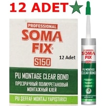 12 Ad 300 Ml Somafıx Montaj Kit Şeffaf Hızlı Şok Yapıştırıcı Bond
