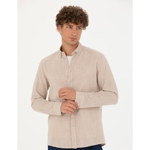 Pierre Cardin Erkek Bej Desenli Gömlek 50278180-vr011 Bej