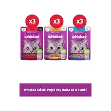 Whiskas Pouch Sığırlı + Tavuklu + Ton Balıklı Yetişkin Kedi Maması 9 x 85 G