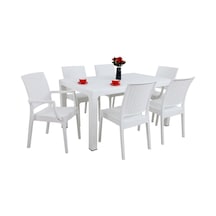 Mandella Elit 90x150 Rattan 2 Elit Koltuk 4 Elit Sandalye Masa Takımı Beyaz Diğer
