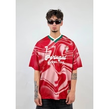 Zaee Portugal 7 Oversize Foootball Jearsy Forma Kırmızı