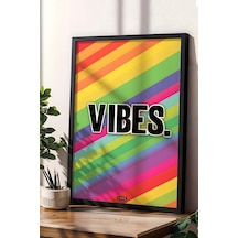 Vibes Gökkuşağı Pozitif Enerji Çerçeveli Tablo - Pop Art Poster Tablo