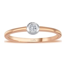 Lova F Renk 0,09 Karat Pırlanta Tektaş Yüzük - IDL Sertifikalı - 1010186