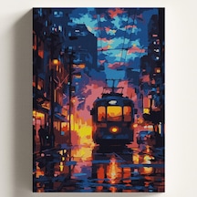 Sayılarla Boyama Tuval Hobi Seti Japon Sokak Temalı Fırça Ve Boya Dahil Set Çıtalı 50x70 Cm Kendin Yap Sayılar