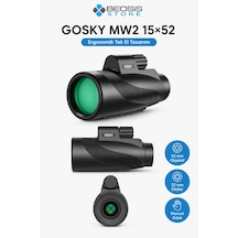 Gosky Mw2 15x52 Hd Monoküler Dürbün Bak4 Prizma, Fmc Optik, Ipx7 Suya Dayanıklı, Telefon Adaptörü