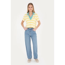 U.S. Polo Assn. Kadın Açık Mavi Loose Fit Jean Pantolon 50282798-DN0021
