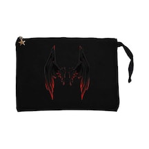 Lucifer Black Wing Siyah Clutch Astarlı Cüzdan / El Çantası Siyah