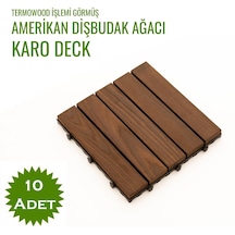 Pafu Sunsoe Dişbudak Ağacı Balkon Bahçe Ahşap Yer Döşemesi Karo Deck 30x30 Cm - 10 Adet 0,9m2