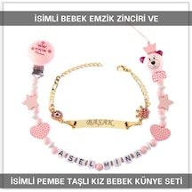 Sahi Aksesuar İsimli Bebek Emzik Zinciri Ve İsimli Bebek Künye Seti Bezyı556 Çok Renkli
