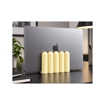 Dora Dekoratif Dikey Macbook Standı - Pastel Sarı