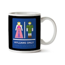 Hylians Only Restroom Zelda Breath Of Wind.png İki Tarafı Baskılı Kupa Bardak