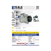KALE OTO Radyatör 349615 Klima Kompresörü Bmw 5 (E60) 520İ-525İ-530İ-525D (03-10) 7 (E65) 730İ-730D 02- (100Mm)